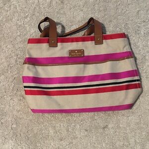 Kate Spade Vibrant Pink and Tan Tote
